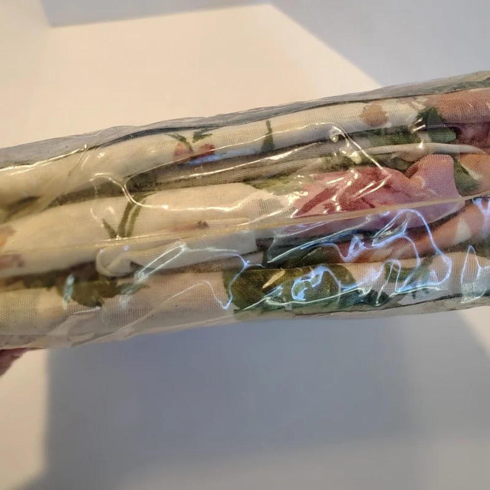 Vtg Camelot 4 Piece Muslin FULL SET AOP Floral Bed Sheets Romantic Cottagecore